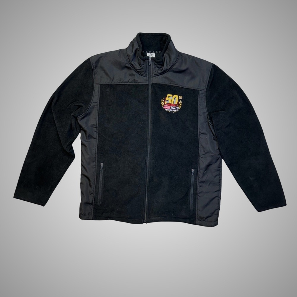 Colorado Clothing Fleece Jacket Mens XL Black Excellent 50th 1000 Miles Racing